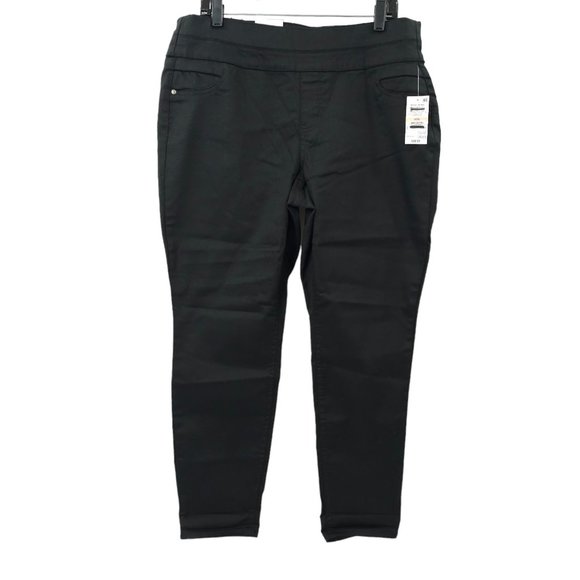 Style & Co. Pants - Style & Co Ankle Pant Pull On Black Stretch Mid Rise Women Size 14W Faux Pockets